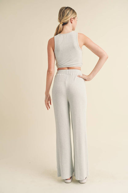 KIMBERLY C - Soft Brushed Hacci Lounge Tank and Pants Set