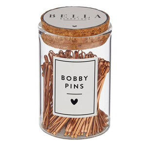 Bella Sleep + Spa - Rose Gold Bobby Pins in Jar - Standard (100 pcs)