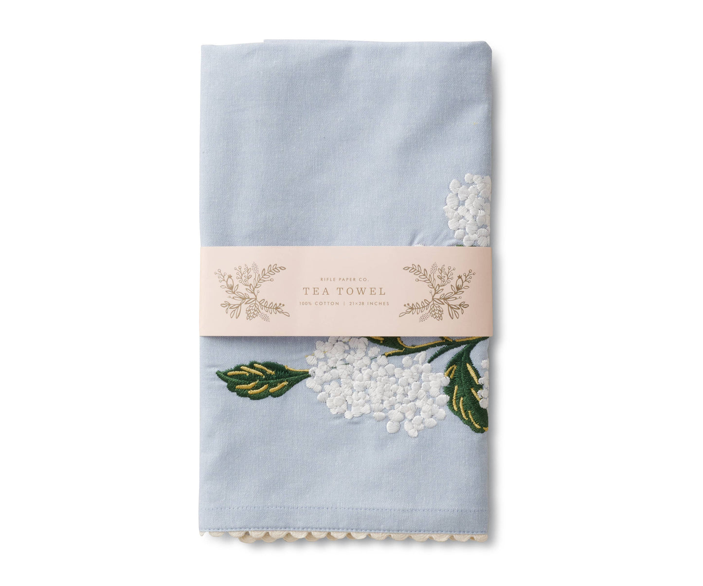 Rifle Paper Co. - Hydrangea Embroidered Tea Towel