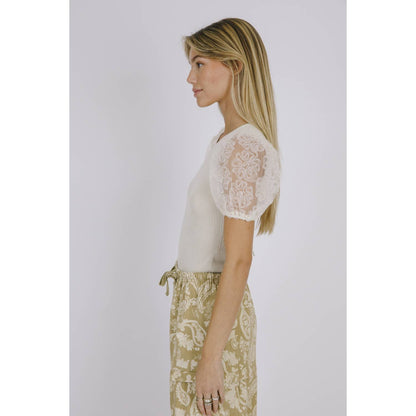 STORIA - 3D Floral Tulle Bodysuit - Light Beige