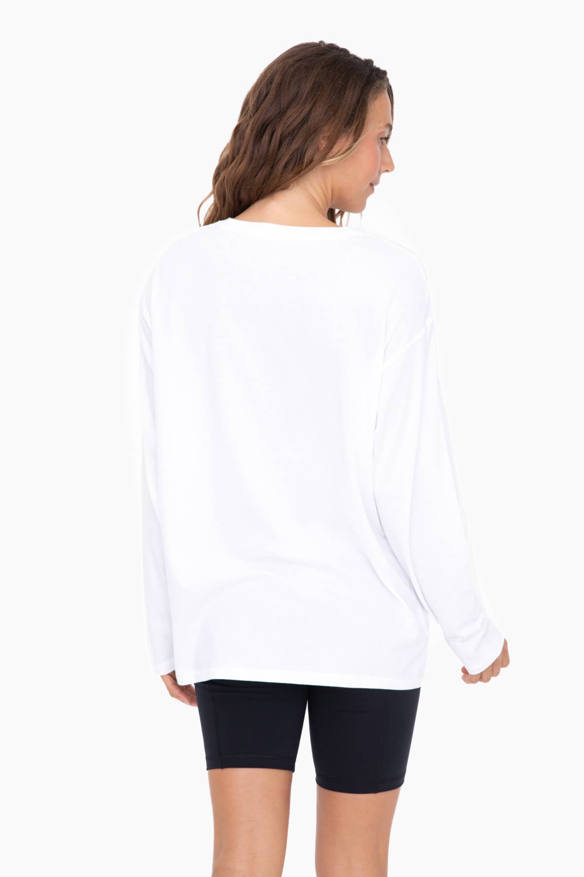 Mono B - Organic Cotton Long Sleeve Boyfriend Tee - White