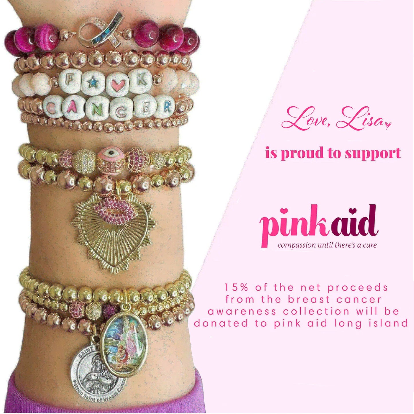 Love, Lisa - Gia Pink Italian Horn Bracelet