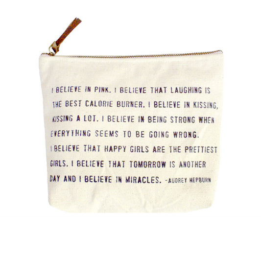 Sugarboo & Co - I Believe In Pink Canvas Zip Bag