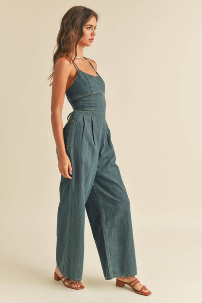 MIOU MUSE - Washed Denim Jumpsuit