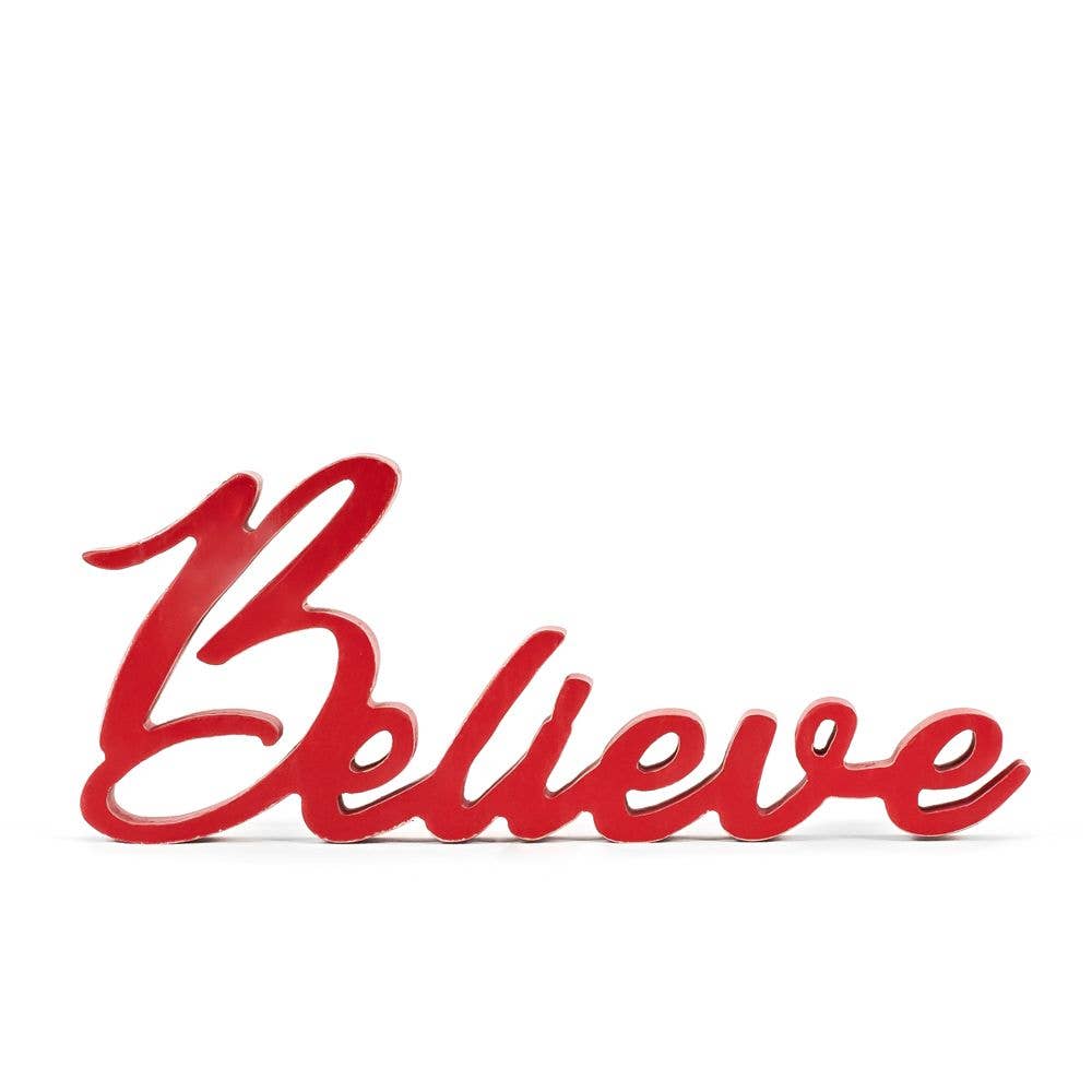 Adams & Co. - Believe Wood Cutout - 11x5