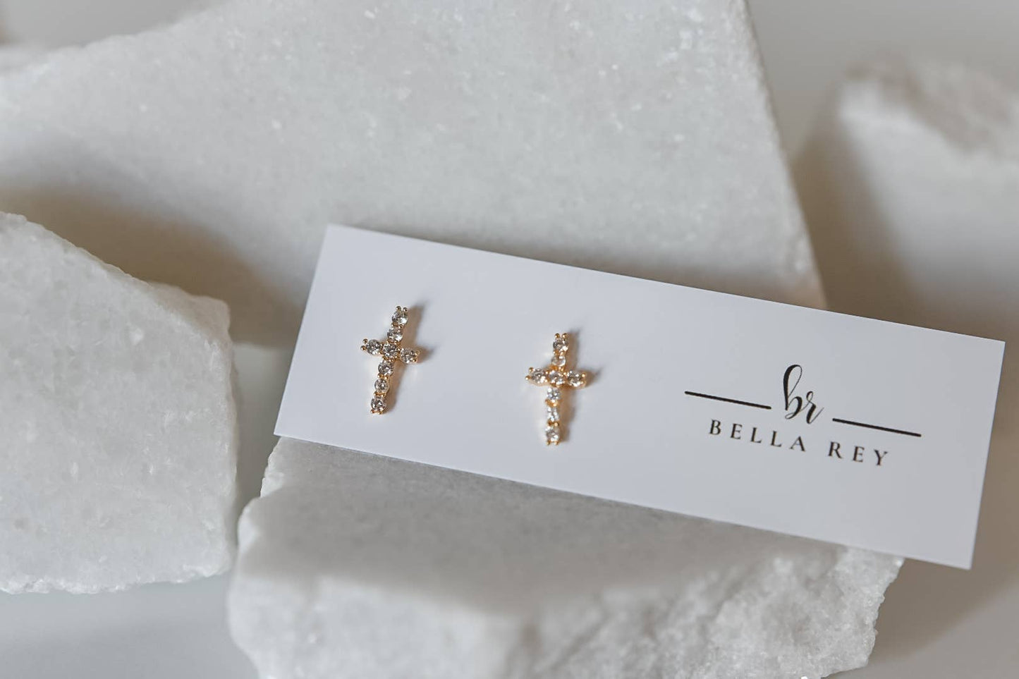 Bella Rey jewelry - Faith Cross CZ Studs