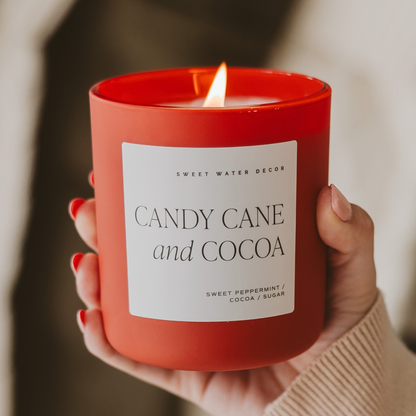 Sweet Water Decor - Candy Cane & Cocoa Soy Candle - 15 oz