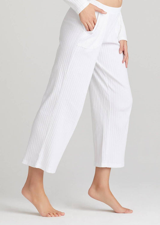 Yummie - Cropped Cotton Rib Lounge Pant - White