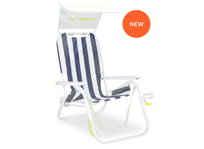 SUNFLOW - The Shore Thing Chair: Rosé Pink Stripe / The Shore Thing Chair with Sun Shade and Drink Holder