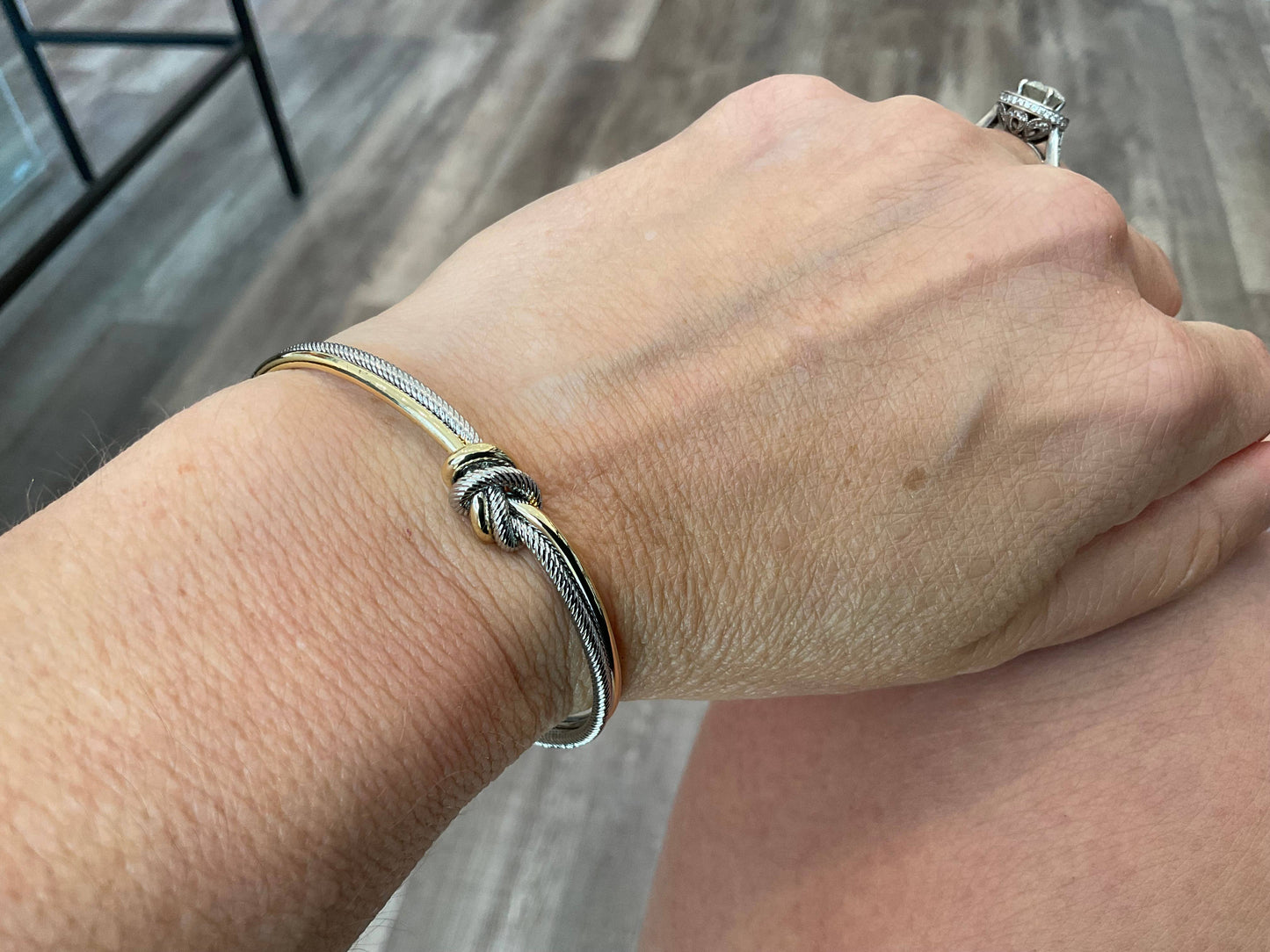 My Best Kept Jewelry - Two Tone knotted Station Bangle