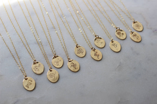 Laalee Jewelry - Gold Birth Flower Necklace