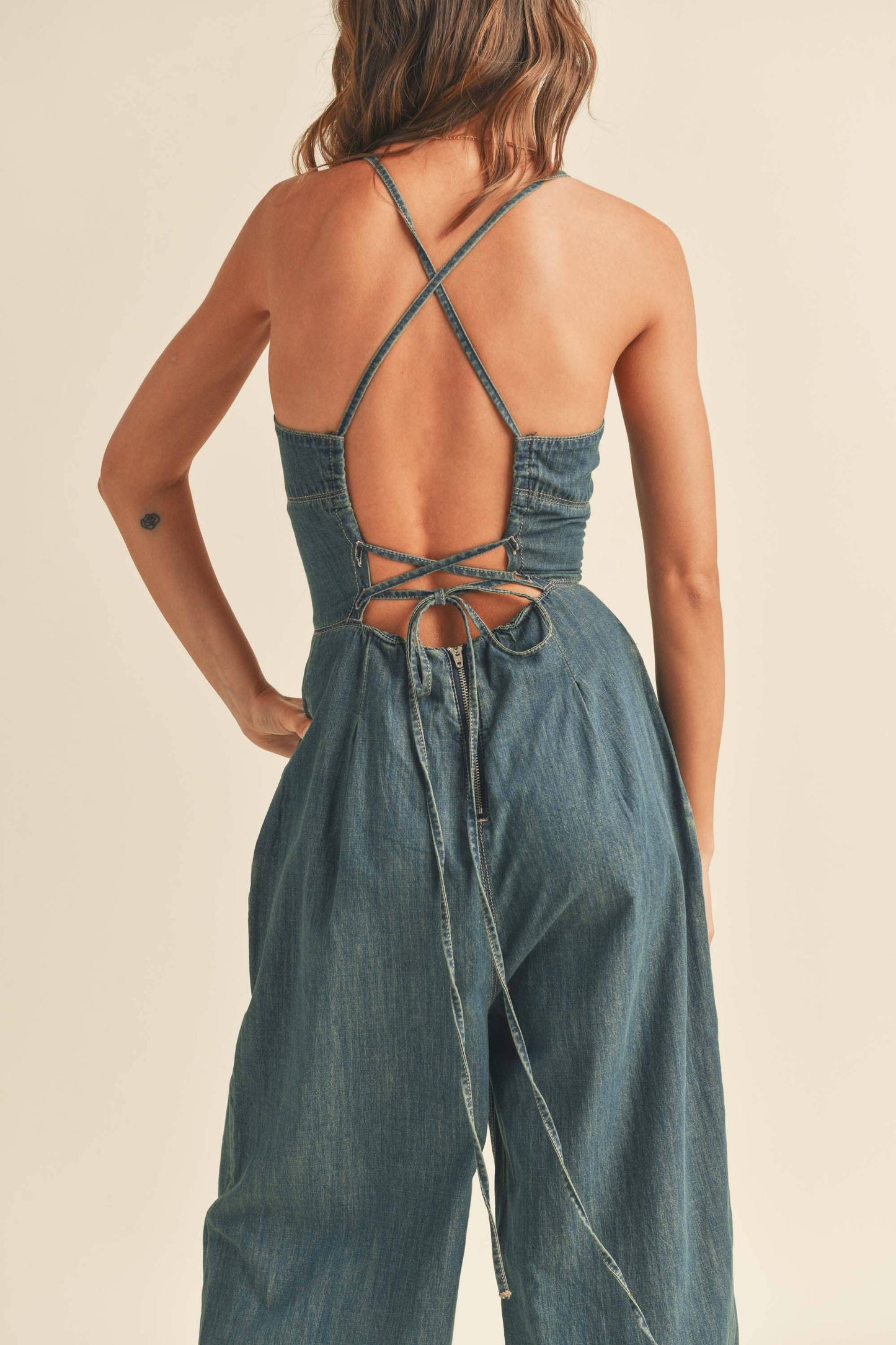 MIOU MUSE - Washed Denim Jumpsuit