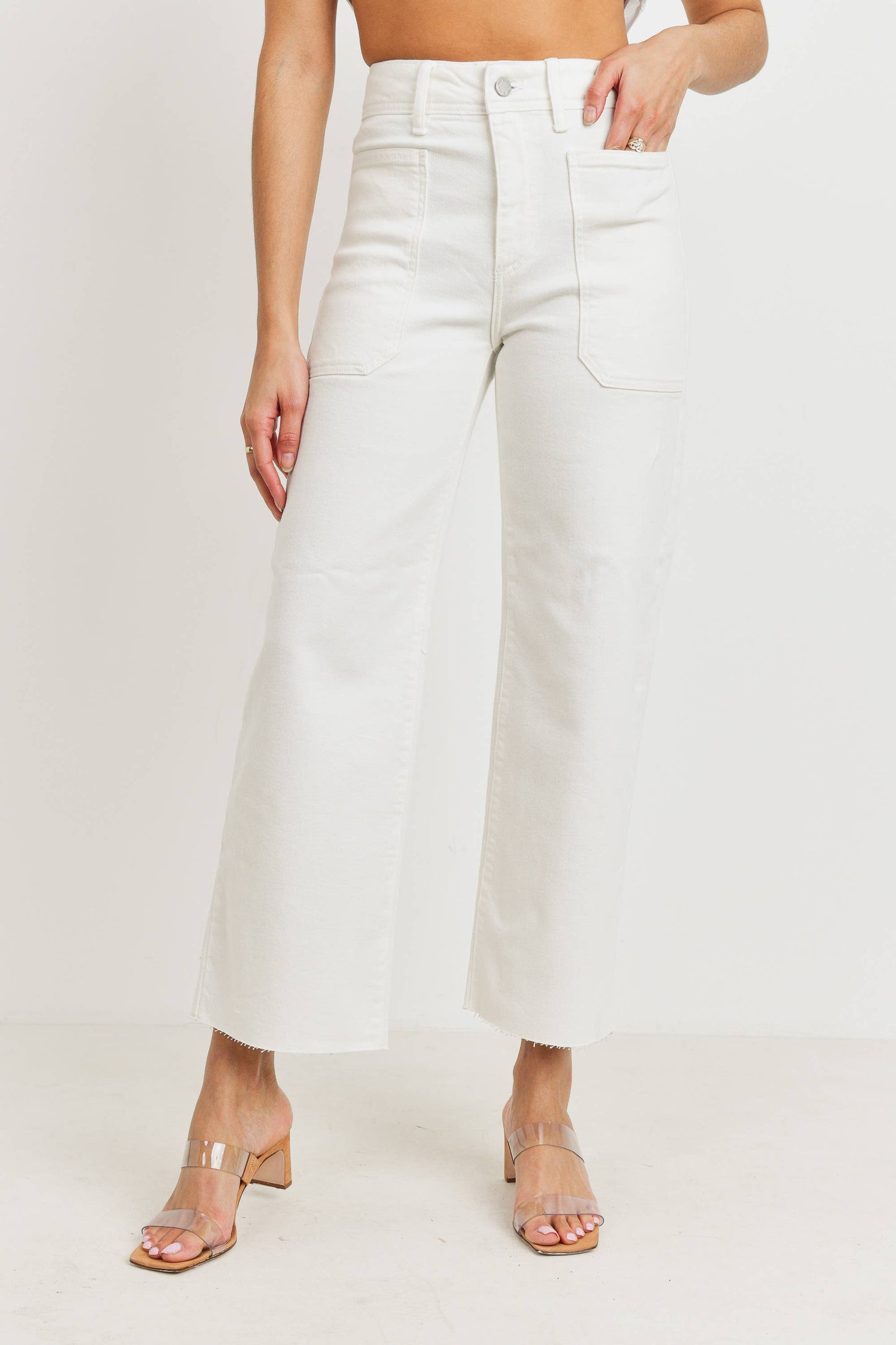 Just Black Denim - High Rise Utility Wide Leg - Off-White
