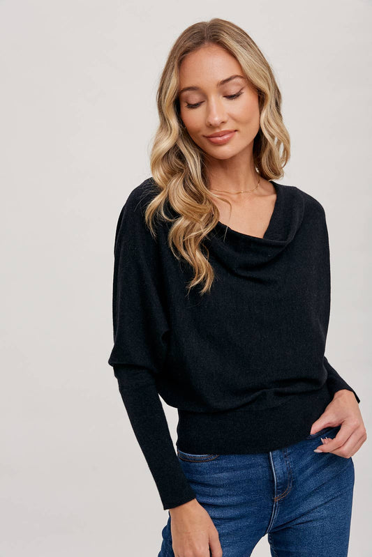 Bluivy - Cowlneck Dolman Knit Pullover