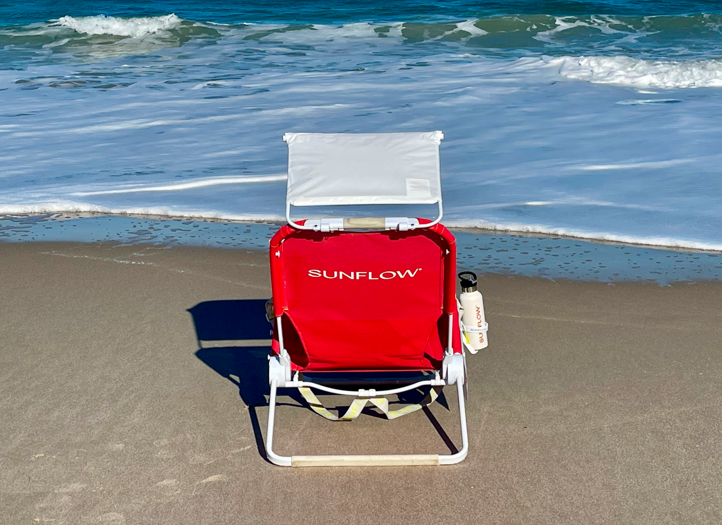 SUNFLOW - The Original Chair: Deep Blue Stripe / The Original Chair with Sun Shade and Drink Holder