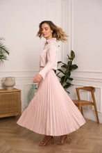 CHOKLATE PARIS - Plain Satin Pleated Skirt - Pink
