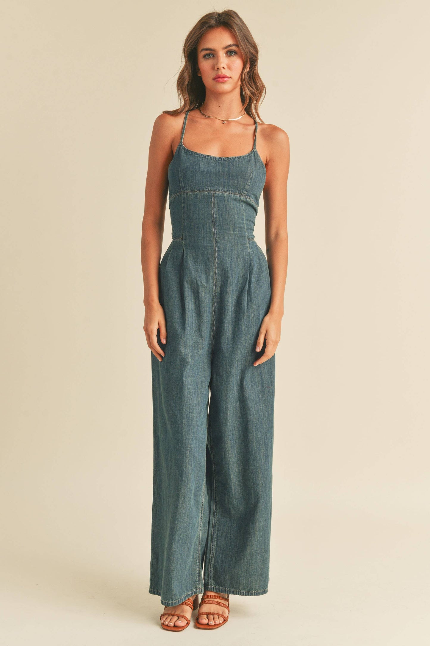 MIOU MUSE - Washed Denim Jumpsuit