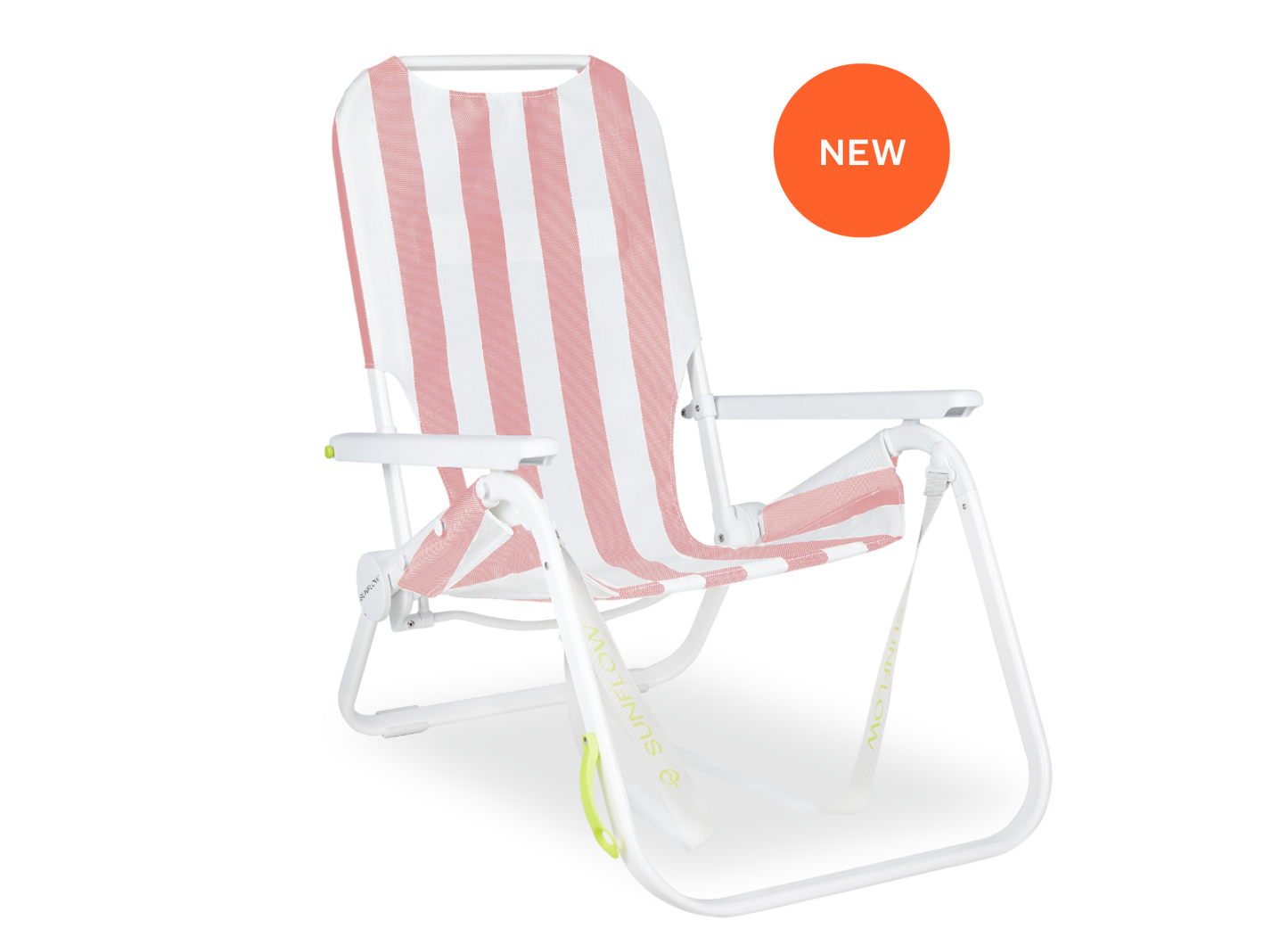 SUNFLOW - The Shore Thing Chair: Rosé Pink Stripe / The Shore Thing Chair with Sun Shade and Drink Holder