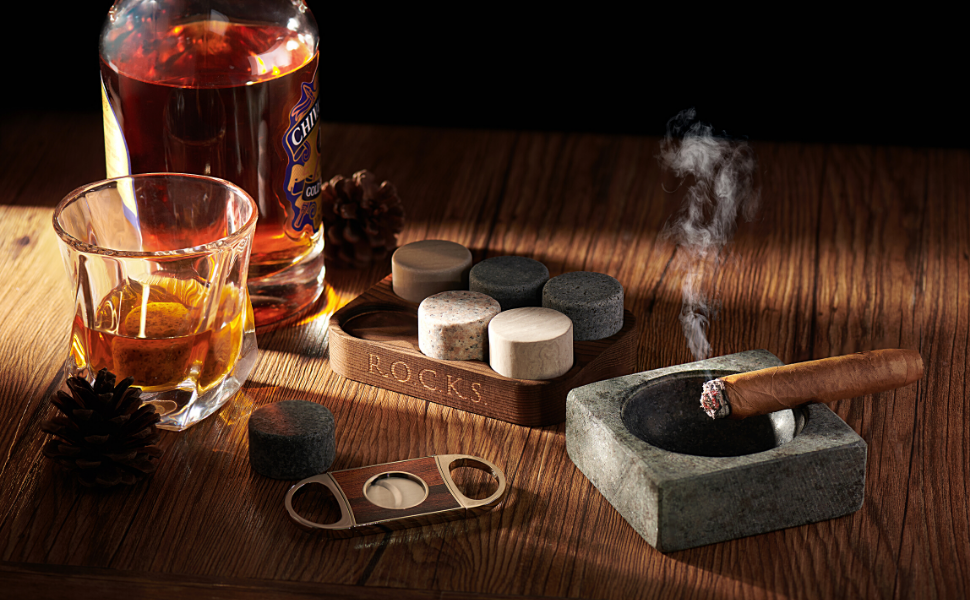 ROCKS Whiskey Chilling Stones - The Gentleman's Set - Cigar Aficionado