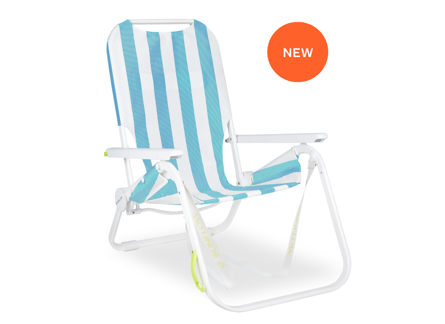 SUNFLOW - The Shore Thing Chair: Rosé Pink Stripe / The Shore Thing Chair with Sun Shade and Drink Holder