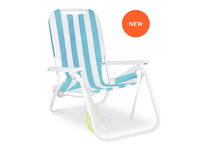 SUNFLOW - The Shore Thing Chair: Rosé Pink Stripe / The Shore Thing Chair with Sun Shade and Drink Holder