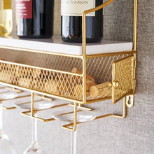Twine - Gold Wall Mounted Wine Rack & Cork Storage