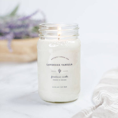 Antique Candle Co.® - Soy Wax Mason Jar Candle - Lavender Vanilla - 8 oz