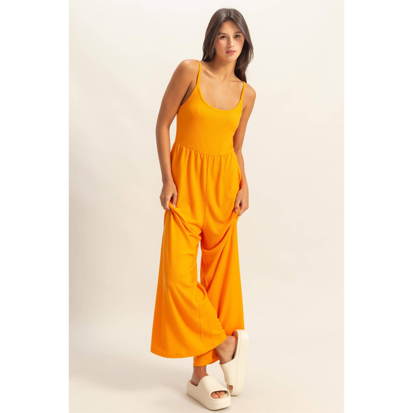 HYFVE - DZ25A984-Scoop Neck Sleeveless Wide Leg Jumpsuit