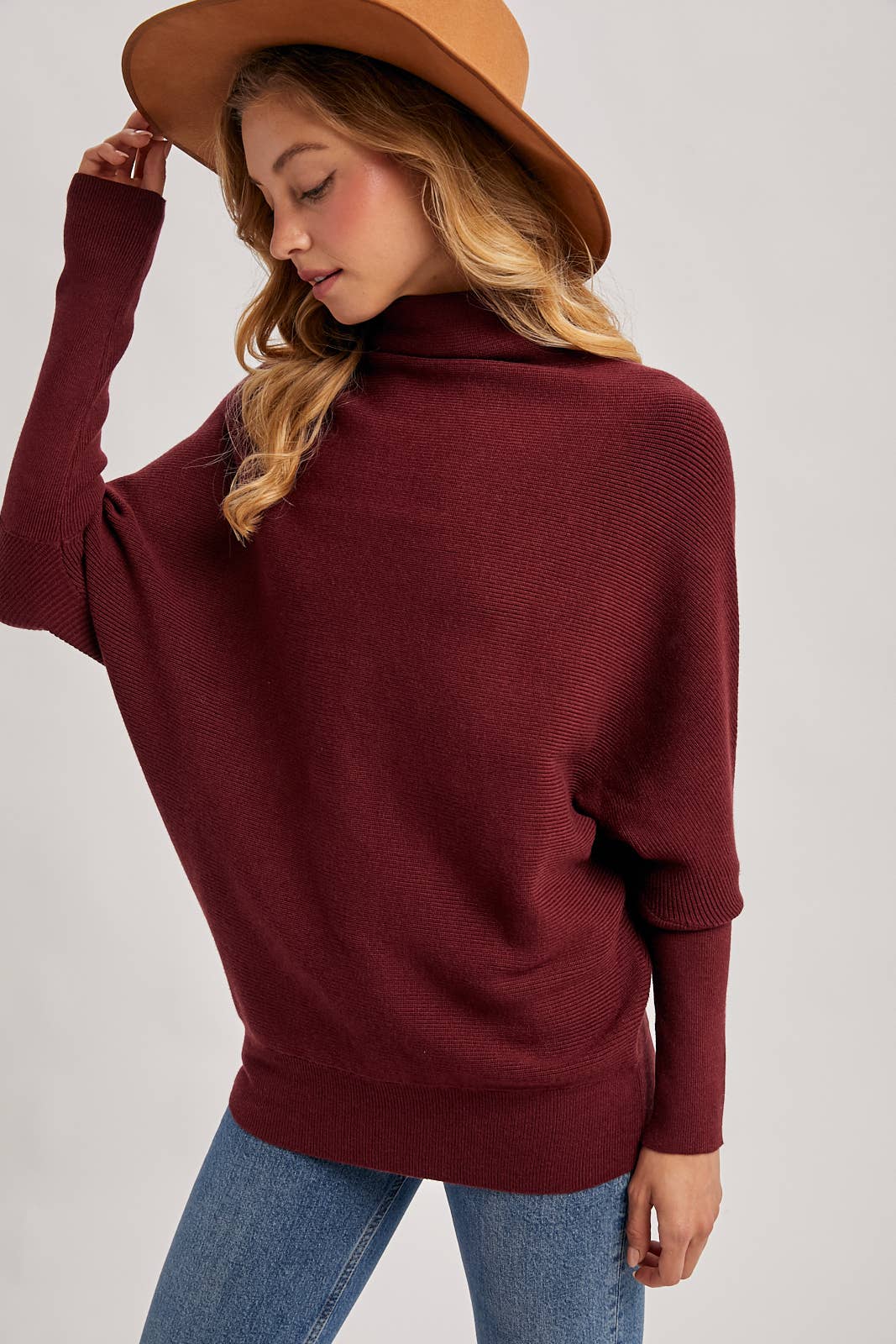 Bluivy - SLOUCH NECK DOLMAN SLEEVED PULLOVER