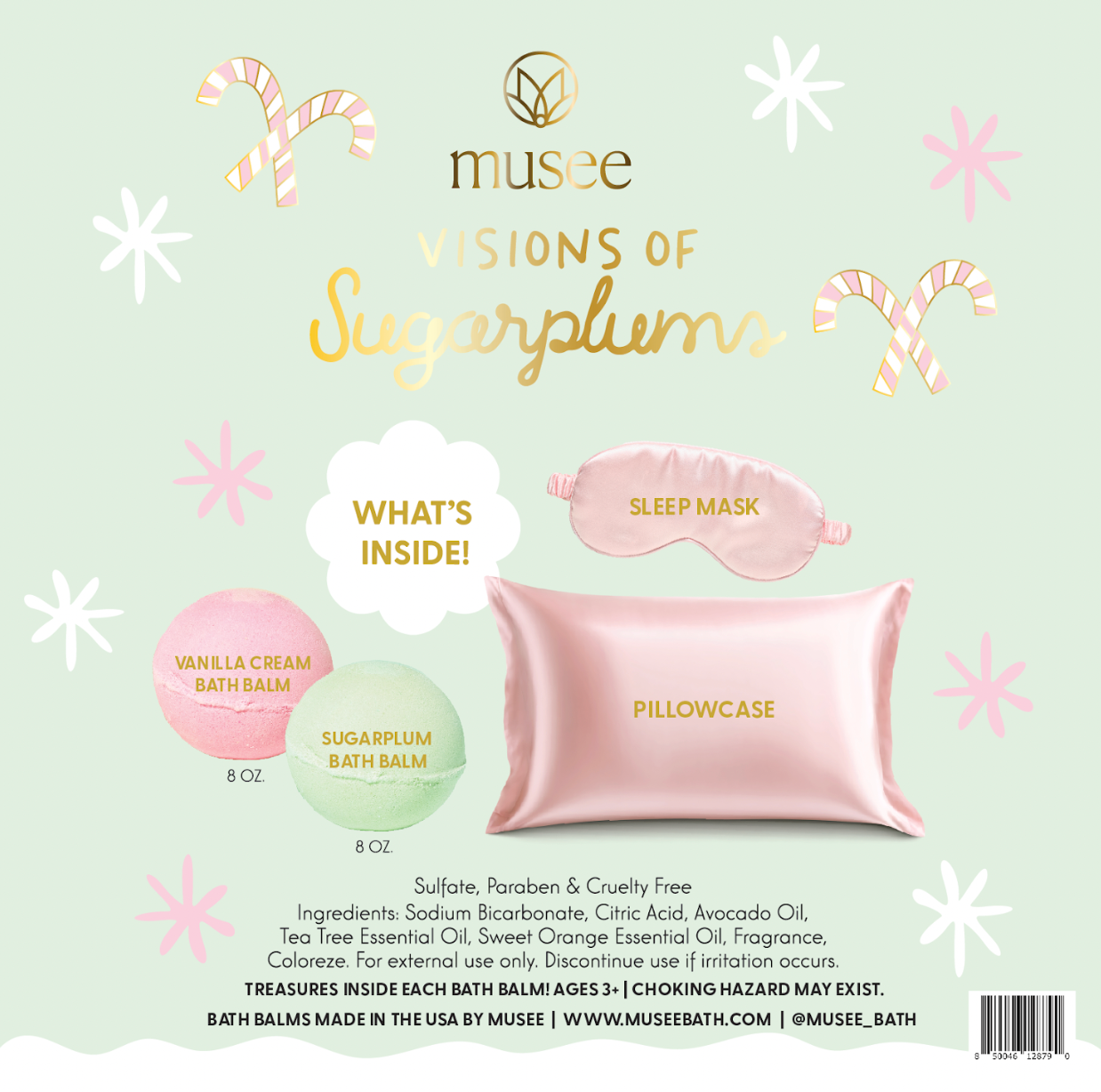 Musee - Visions of Sugarplums Bath Balm & Eye Mask Set