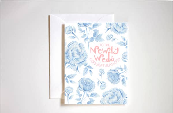 Stephanie Tara Stationery - Congratulations to the newlyweds something blue wedding card