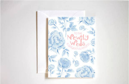 Stephanie Tara Stationery - Congratulations to the newlyweds something blue wedding card