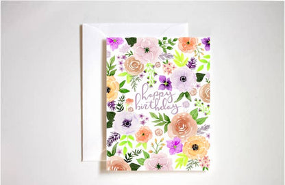 Stephanie Tara Stationery - Happy Birthday Vintage Floral Greeting Card