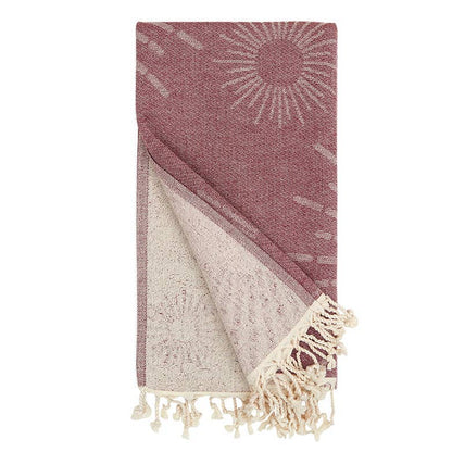 Kikoya - Sunbright Turkish Towels with Terry backing 35x70 Burgundy