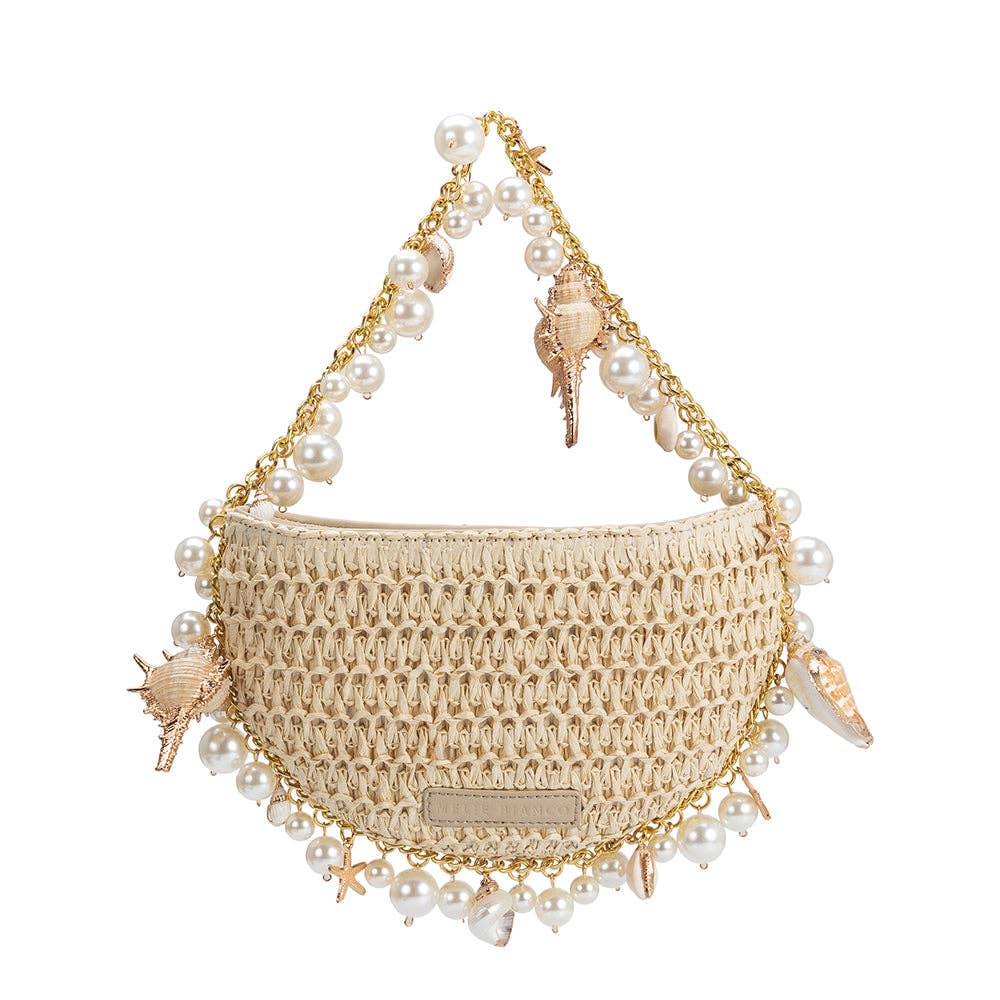 Melie Bianco - Isla Natural Small Shells Top Handle