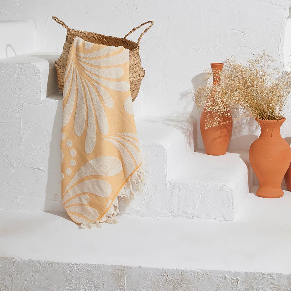 Kikoya - Rio Turkish Terry Beach Bath Towels Sauna Spa Pool Hammam: Mustard