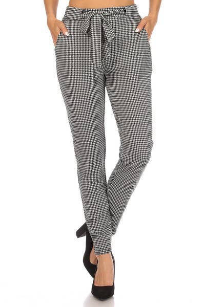 S&G Apparel - Slim Fit Knit Paperbag Waist Dress Pants