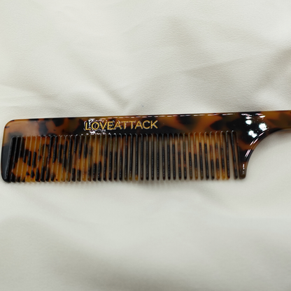 Love Attack - Cellulose Acetate Tail Hair Comb: Dark Tortoiseshell