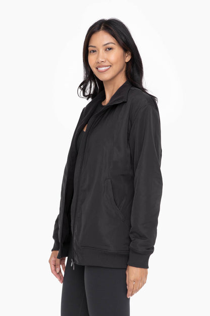 Mono B - Water Resistant Satin Finish Oversized Jacket