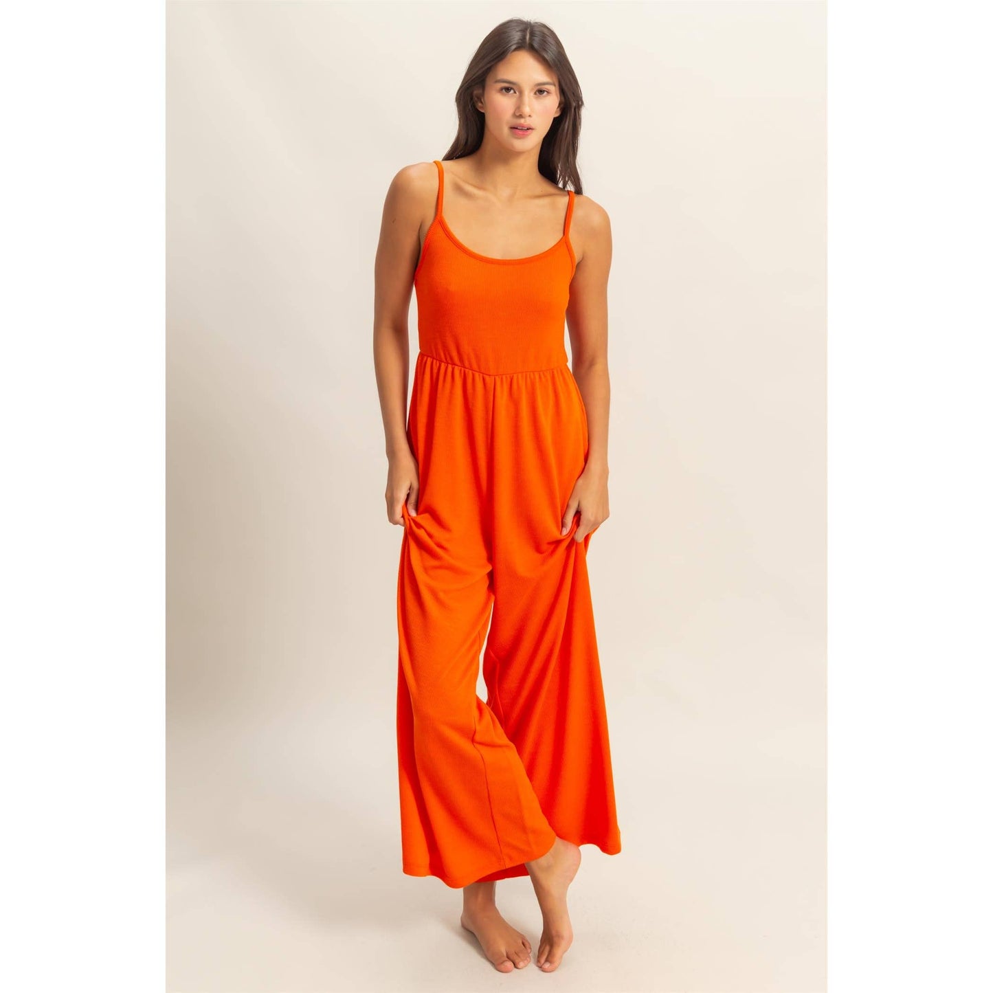 HYFVE - DZ25A984-Scoop Neck Sleeveless Wide Leg Jumpsuit