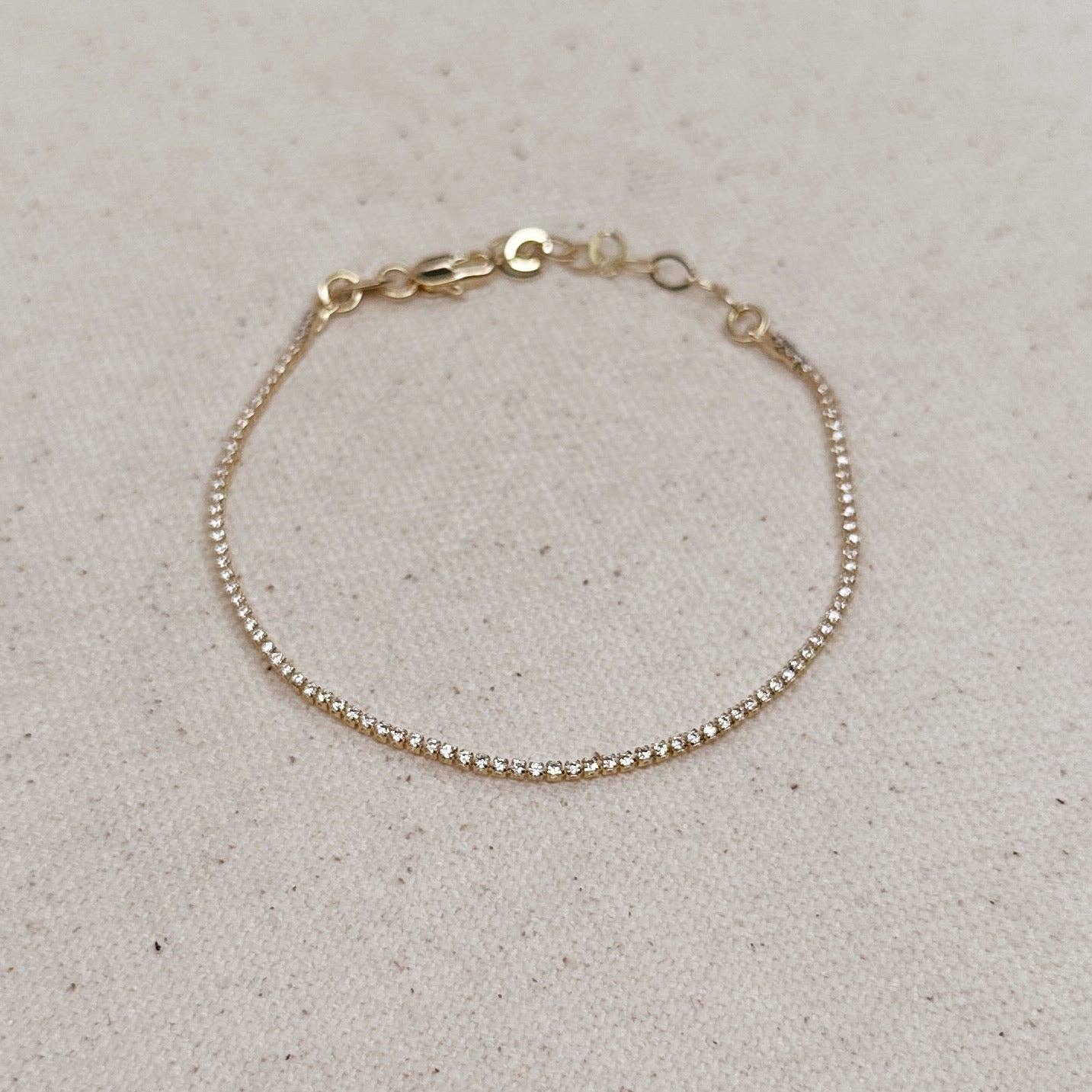 GoldFi - 18k Gold Filled 1.2mm CZ Tennis Bracelet