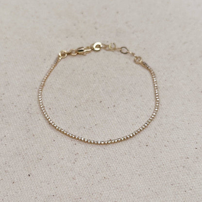 GoldFi - 18k Gold Filled 1.2mm CZ Tennis Bracelet