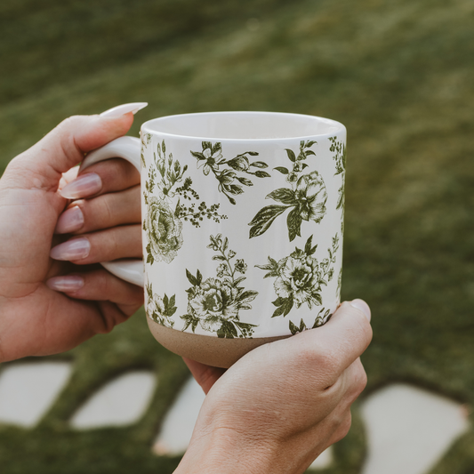 Sweet Water Decor - Green Delft Stoneware Coffee Mug