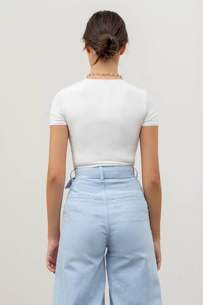 The Workshop Studio - Round Neck Bodysuit - White