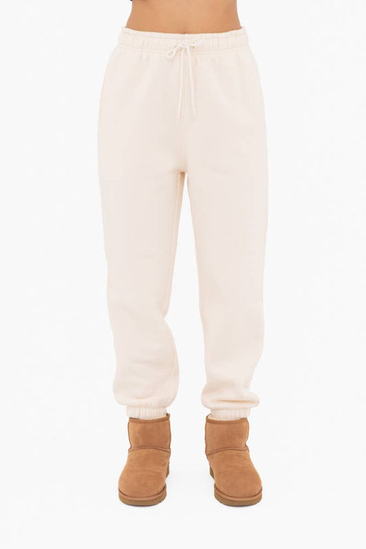 Mono B - Fleece Billow Pants - Pearled Ivory