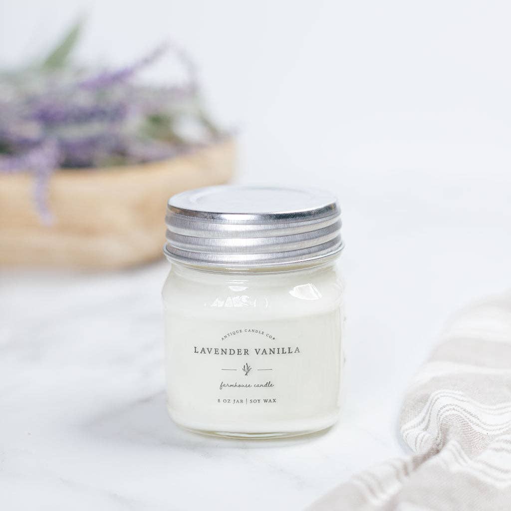 Antique Candle Co.® - Soy Wax Mason Jar Candle - Lavender Vanilla - 2 oz.