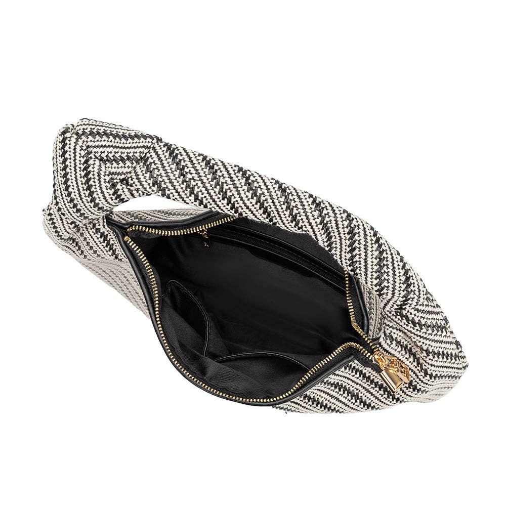 Melie Bianco - Cher Large Black Raffia Straw Shoulder Bag