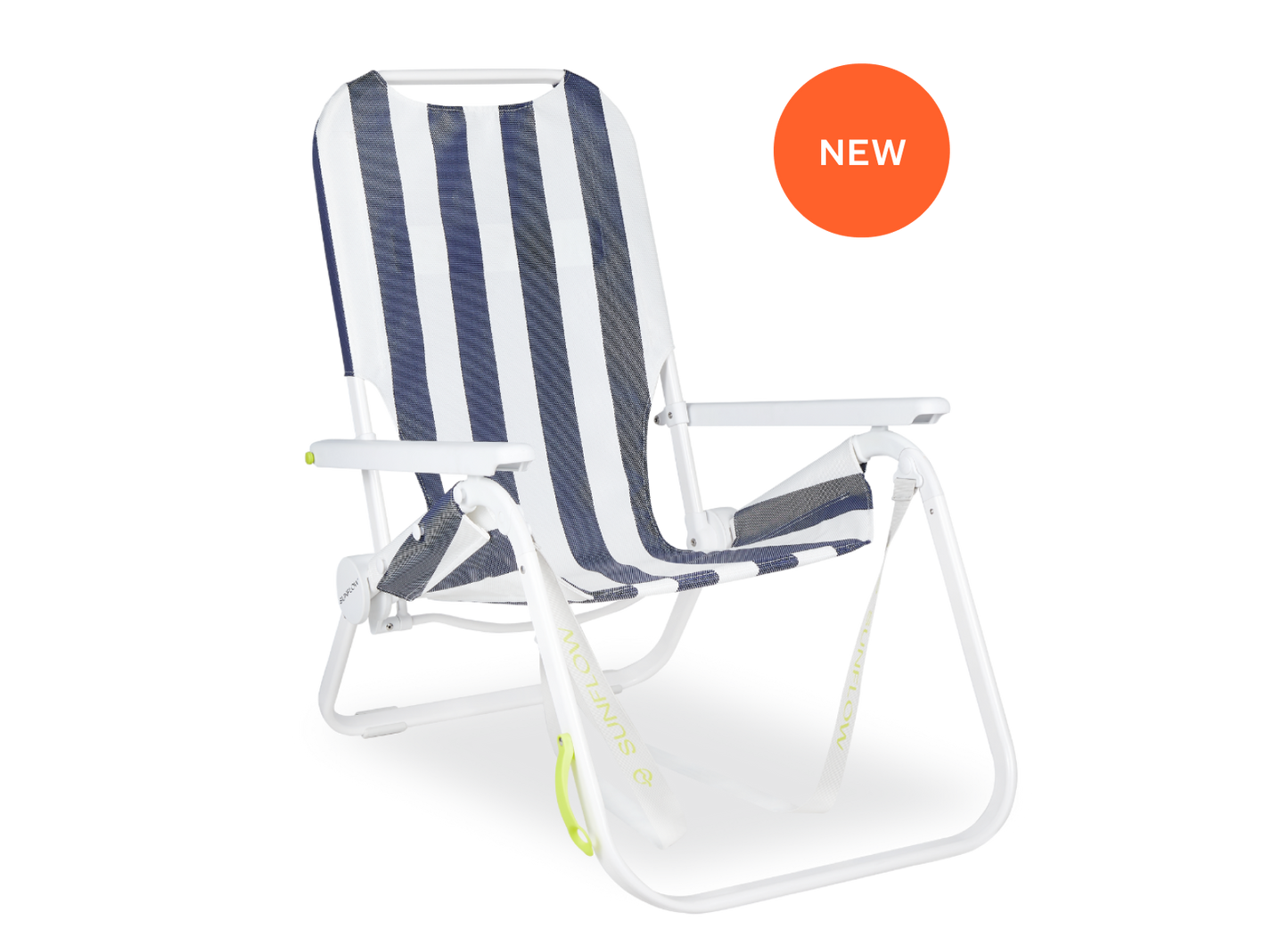 SUNFLOW - The Shore Thing Chair: Rosé Pink Stripe / The Shore Thing Chair with Sun Shade and Drink Holder