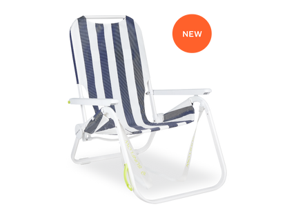 SUNFLOW - The Shore Thing Chair: Rosé Pink Stripe / The Shore Thing Chair with Sun Shade and Drink Holder