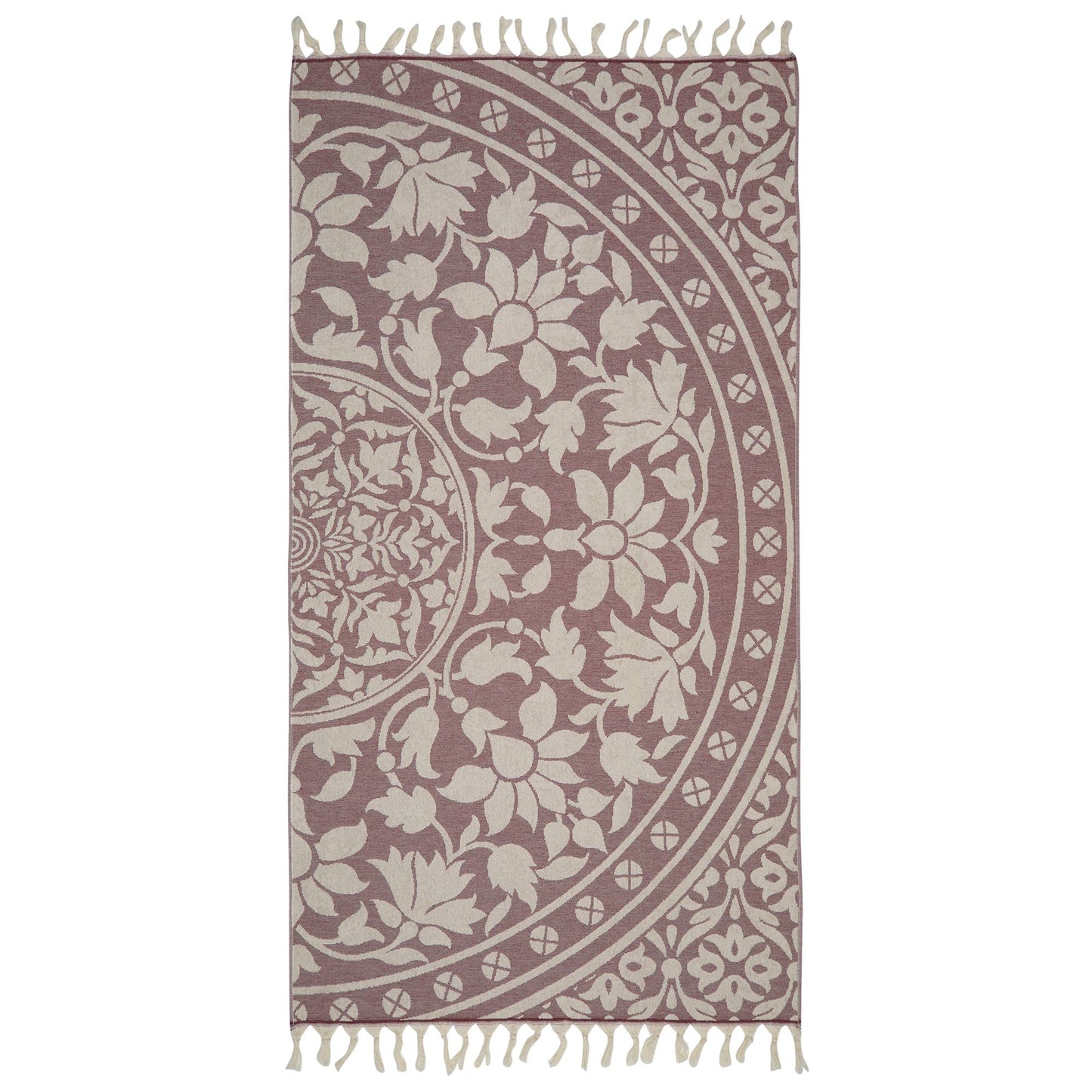 Kikoya - Mandala Terry Bath Towels Turkish Cotton 36x66 Beach Hammam: Black